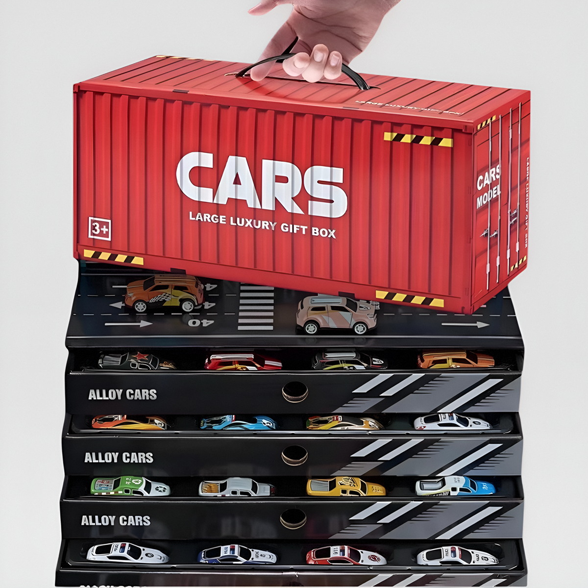 Modelo de automóvil de hoja de hierro coche de juguete para niños coche de rally para niños caja de regalo regalo de cumpleaños para bebé