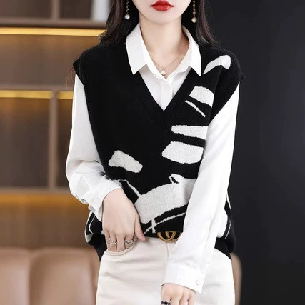 2025 Весенний и Осенний Новый Вязаный свитер без рукавов