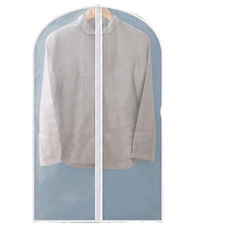 Wholesale household large wardrobe hanging suit jacket clothes dust cover transparent zipper style hanging clothes dust bag