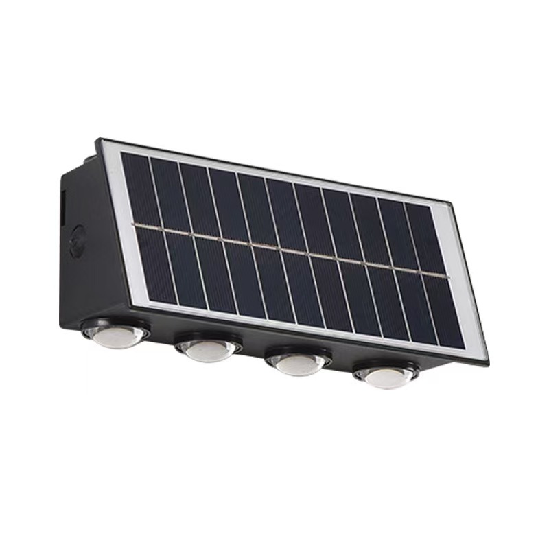 Transfronterizo nueva lámpara de pared solar villa jardín pared exterior de luz luminosa hacia arriba y hacia abajo LED lámpara de pared al aire libre impermeable