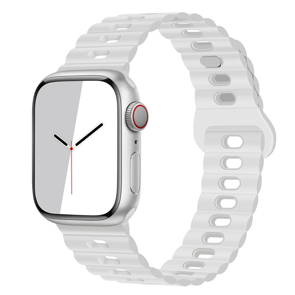 Apple, силиконовый браслет для часов, двухцветные дышащие спортивные часы