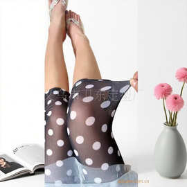 夏季新款圆点印花好弹力七分薄款网纱女士打底裤义乌女裤厂家直销