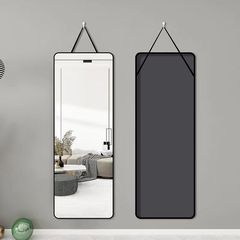 壁掛け全身鏡、ロープ付き壁掛けミラー、壁掛けドレッシングミラー、壁掛け両用、パンチフリー