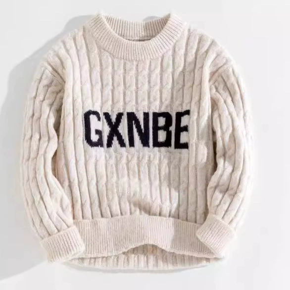Demi-season sweater, children's winter woolen knitted fashionable thermal underwear, for teenagers