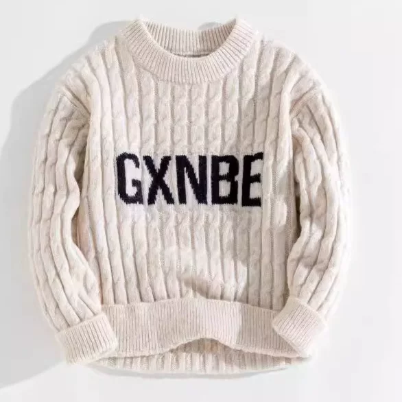 Demi-season sweater, children's winter woolen knitted fashionable thermal underwear, for teenagers