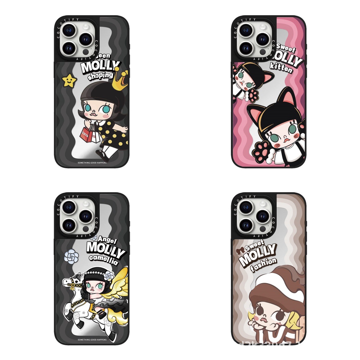 C家镜面磁吸波浪莫莉MOLLY猫咪耳朵适用iphone16pro17P手机壳卡通