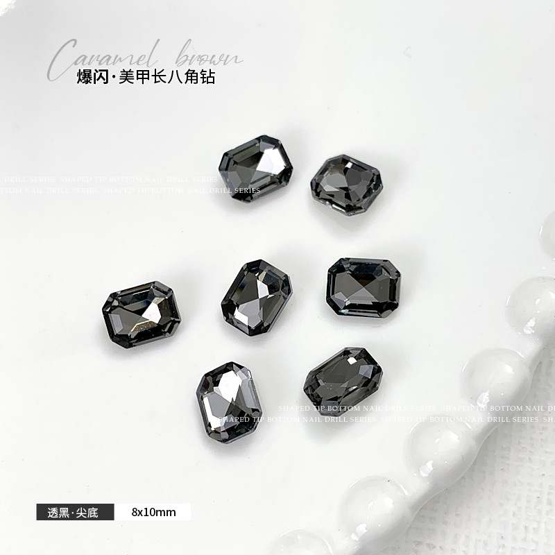 투명 검정색 8x10mm 싱글