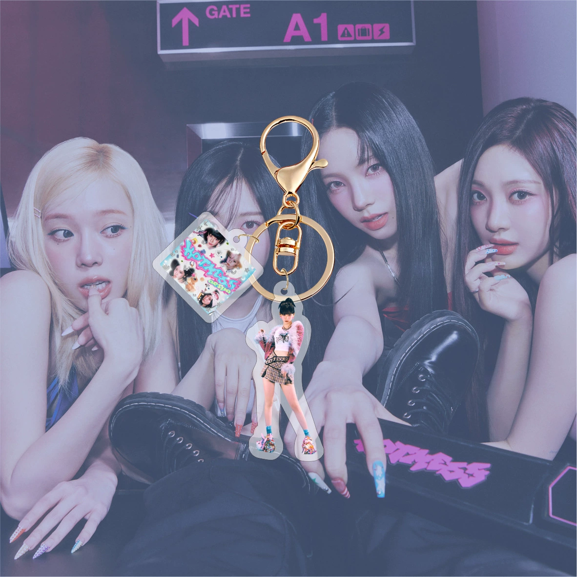 AESPA "HOT MESS" новая акриловая двусторонняя цепочка украшение окружение Winter