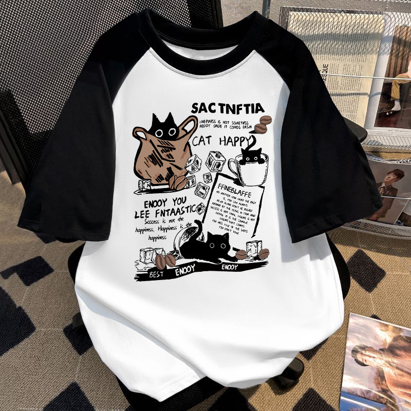 Men's and Women's Loose and Comfortable Bottoming Shirts for Spring, Summer and Autum, Simple Casual T-Shirts with Round Neck Short-Sleeved Tops