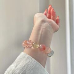 正宗精品多宝百搭手串仿兔毛水晶手串气质招财琉璃转运送女友生日