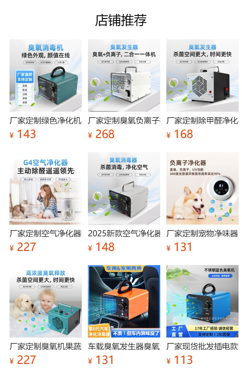 Manufacturer Wholesale Car Ozone Generator Practical Gift Car Air Sterilization and Deodorization Portable Purifier
