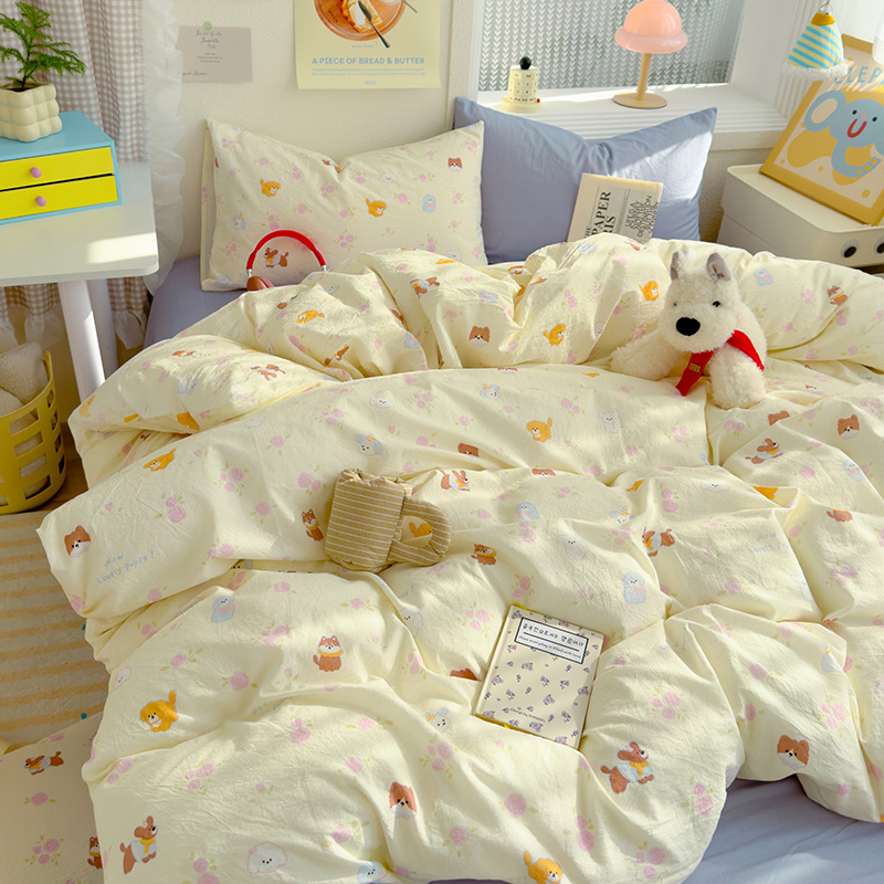 워시드 코튼 프린트 - Huahuadog