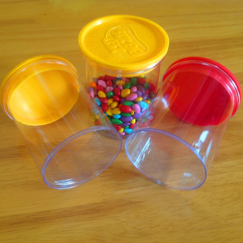 供应食品包装透明硬管 巧克力管状带盖圆筒 环保PETG糖果包装圆管