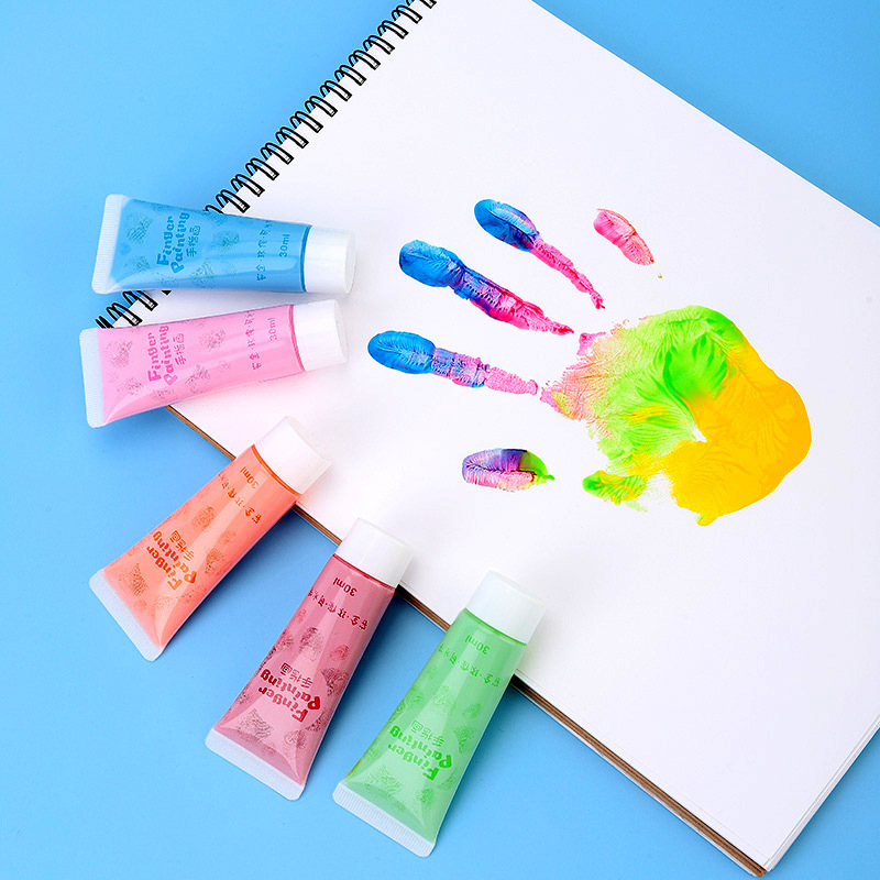 Watercolor Gouache Finger Paints 30ml Finger Paint Squeeze Tube Paints DIY Hand-painted Art Paints