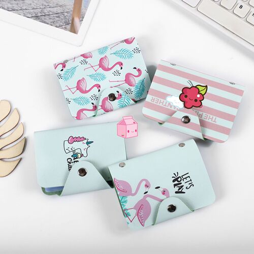 Cute, fresh, multi-card slot anti-degaussing card holder, bank card, ID card holder, girl’s compact ID holder