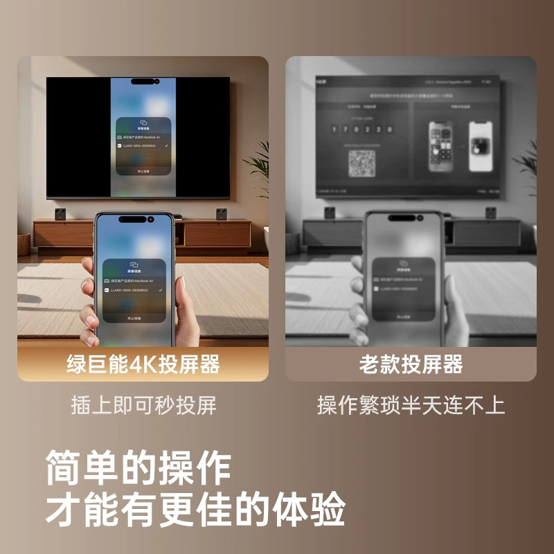 Green Giant 4K ワイヤレススクリーンプロジェクター 2025 新しい携帯電話コンピュータとテレビ同じスクリーンアーティファクト HDMI 伝送投影|undefined