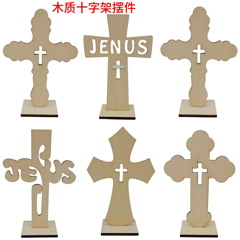 Трансграничные новые деревянные ремесла крест украшения деревянные украшения дома Дерево в наличии