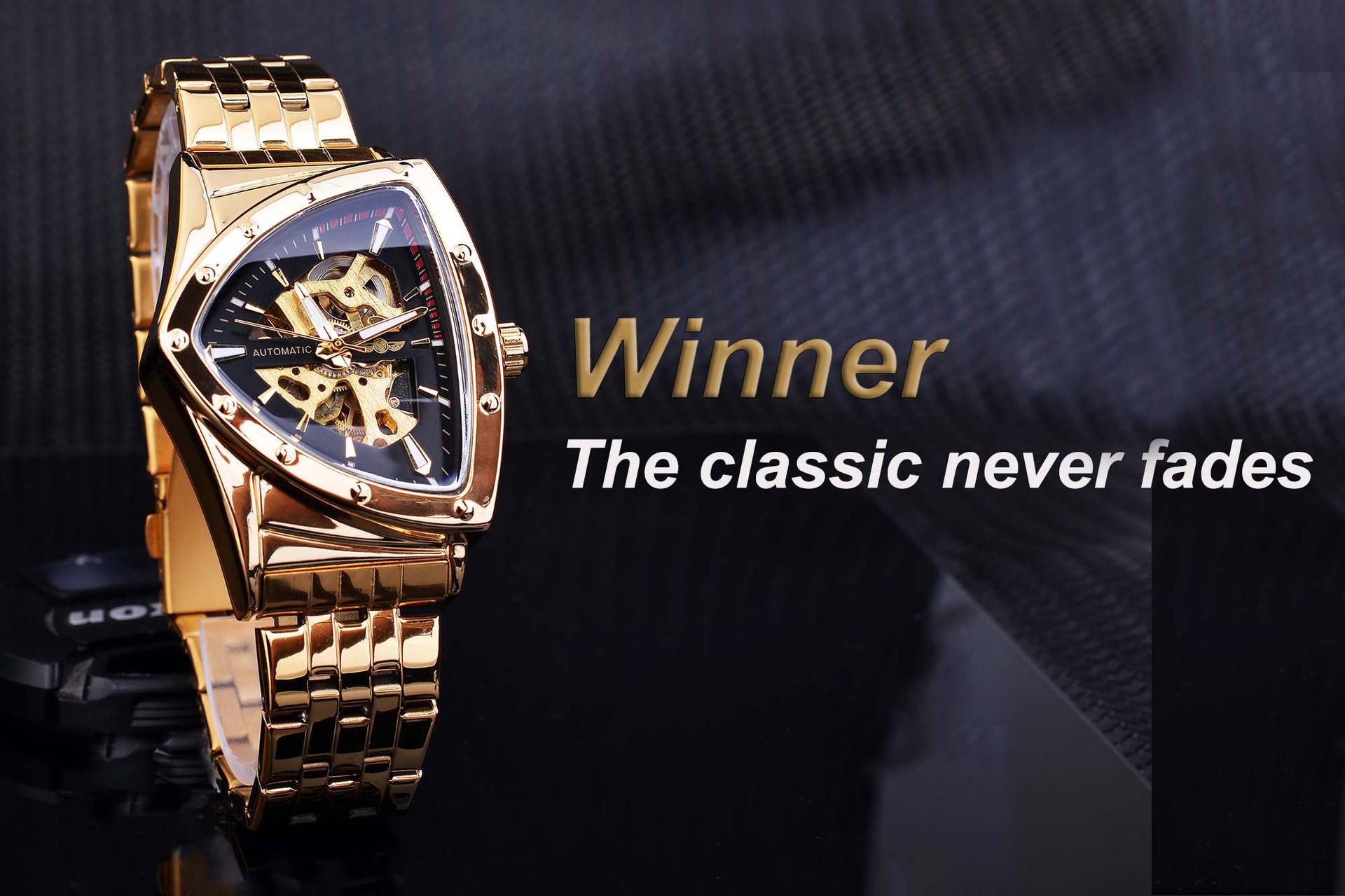 Men's Automatic Watch Triangular Dial Hollow Stainless Steel_voghion.com