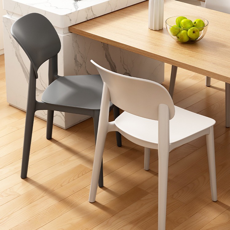 Silla de plástico hogar engrosada mesa de comedor Silla de comedor cómoda larga sentada comercial moderno taburete simple respaldo Nórdico