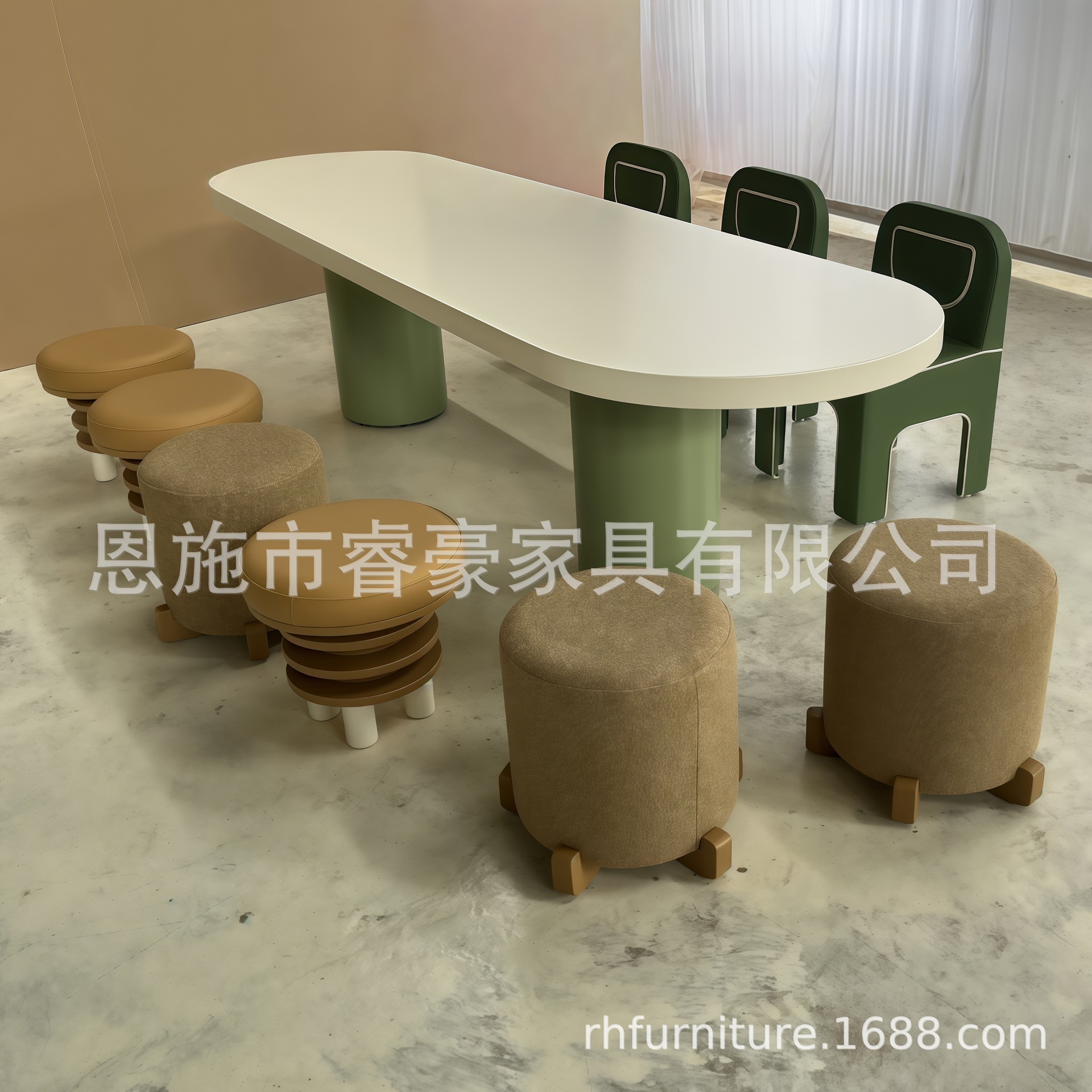 Zdh Kidsren's Tables and Chairs Complete Set of Furniture Painting Handmade Tables and Chairs Mezzanine 4:30 Classroom Manufacturer Reading and Writing Table