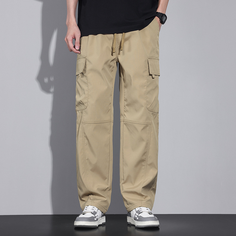 Verano nuevos monos pantalones verano americano suelto recto nuevo estilo multibolsillos pantalones juveniles pantalones casuales para hombres