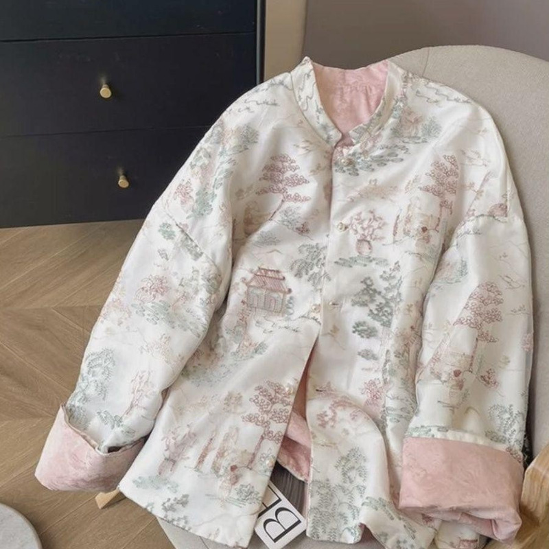 中国風ジャケット婦人服女性の新しい刺繍ジャカード春アンティークレトロ唐装中国風トップス新しい中国風|undefined