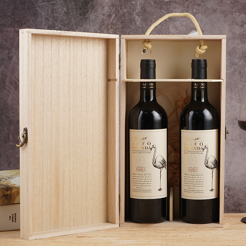 沐霖廠家14度高度酒法國紅酒乾紅葡萄酒750ml 雙支禮盒裝紅酒批發