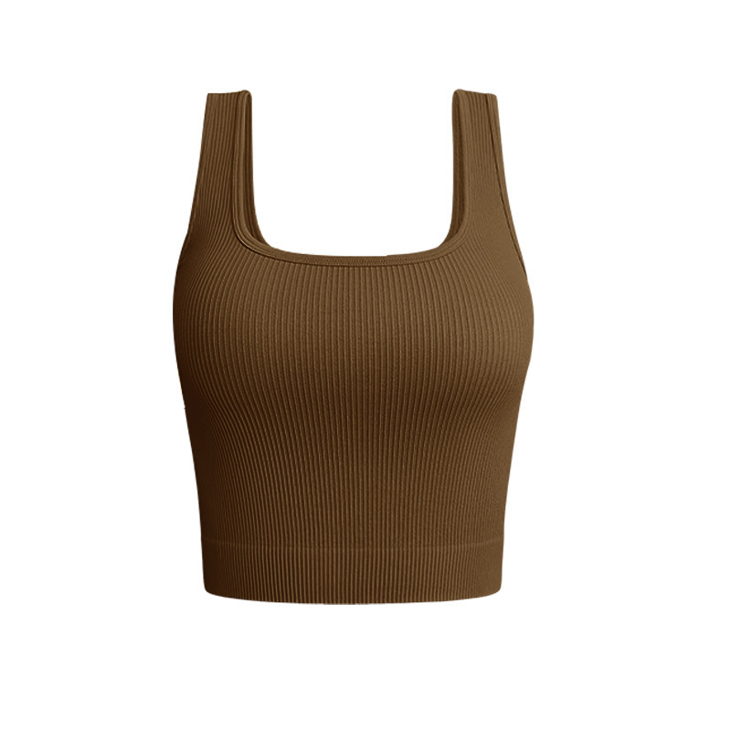 Yoga fitness chaleco sin almohadilla de pecho sola capa a prueba de golpes hilo desgaste interior desgaste exterior fitness yoga deportes ropa interior para mujeres