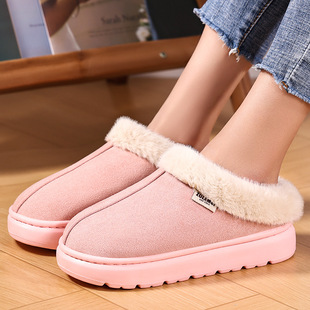 Autumn and Winter Cotton Boots, New Velvet Thickeneded Cotton Shoes, Fashionable Outer Wear, Warm and Comfortable Women's Short Boots, One-Legged Home Cotton Slippers