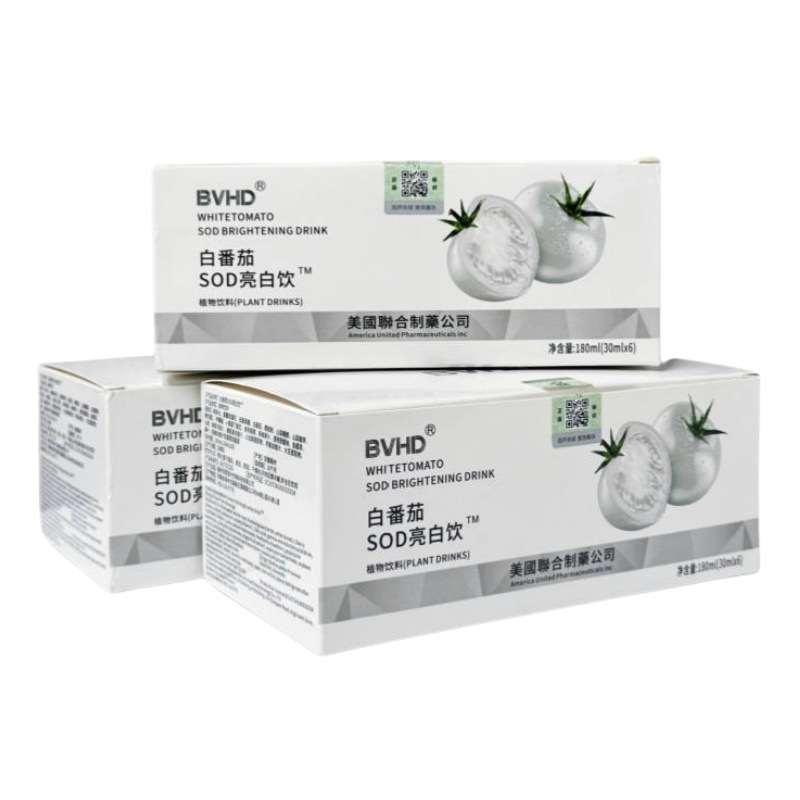BVHD白番茄SOD亮白饮植物饮料30ml*6瓶白番茄烟酰胺饮一件代发|undefined