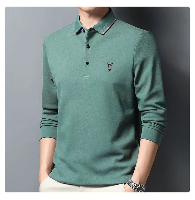 Polo à manches longues pour homme brodé chic et décontracté_voghion.com