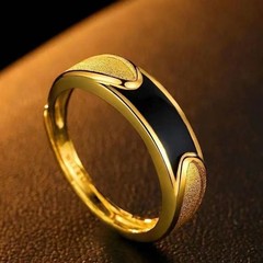越南沙金仿和田玉戒指男女时尚开口可调节指环520礼物厂家直销