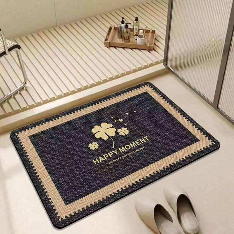 Modern Minimalist Bathroom Absorbent Non-Slip Mat, Household Bathroom Dirt-Resistant and Wear-Resistant Rubber Floor Mat, Simple Entryway Full-Cover Mat