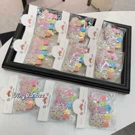 5个装混彩色卡通小兔子发夹时尚百搭可爱刘海夹子波点格子碎发夹