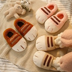 批发秋冬必入可爱猫爪棉鞋加绒加厚保暖情侣外穿居家室内棉鞋