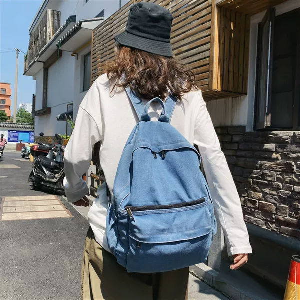 Z-369 Denim Backpack Casual Large Capacity Backpack-Xiao Xuwei Bypass-No generation of hair. Wang Wang does not return.