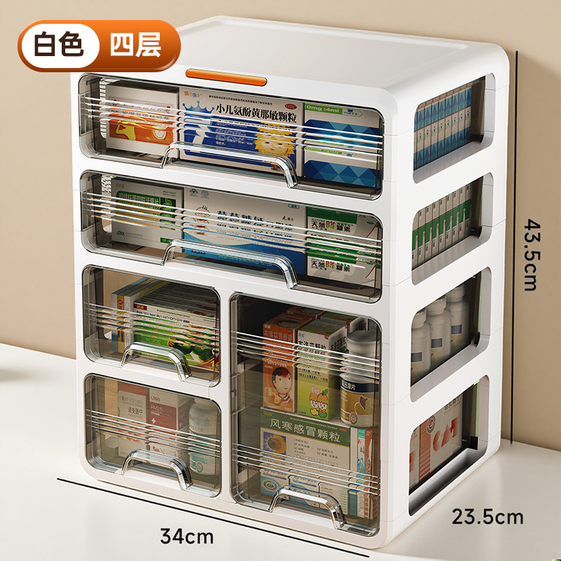 优勤药箱家庭装抽屉式药品收纳盒家用大容量药盒常用药多层收纳柜|undefined