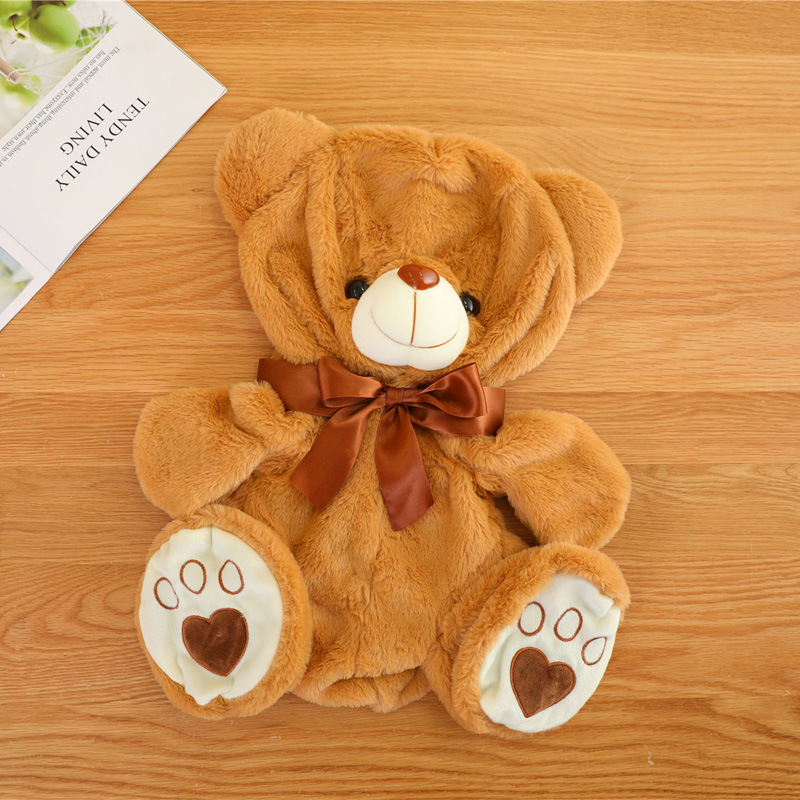 Linda postura sentada muñeca de oso de peluche cáscara de cuero semiacabado juguete de peluche abrazo muñeca de oso muñeca de cuero semiacabado