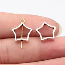 15x15x3.2mm 孔径约1.5mm 1g 古银色 五角星穿孔珠