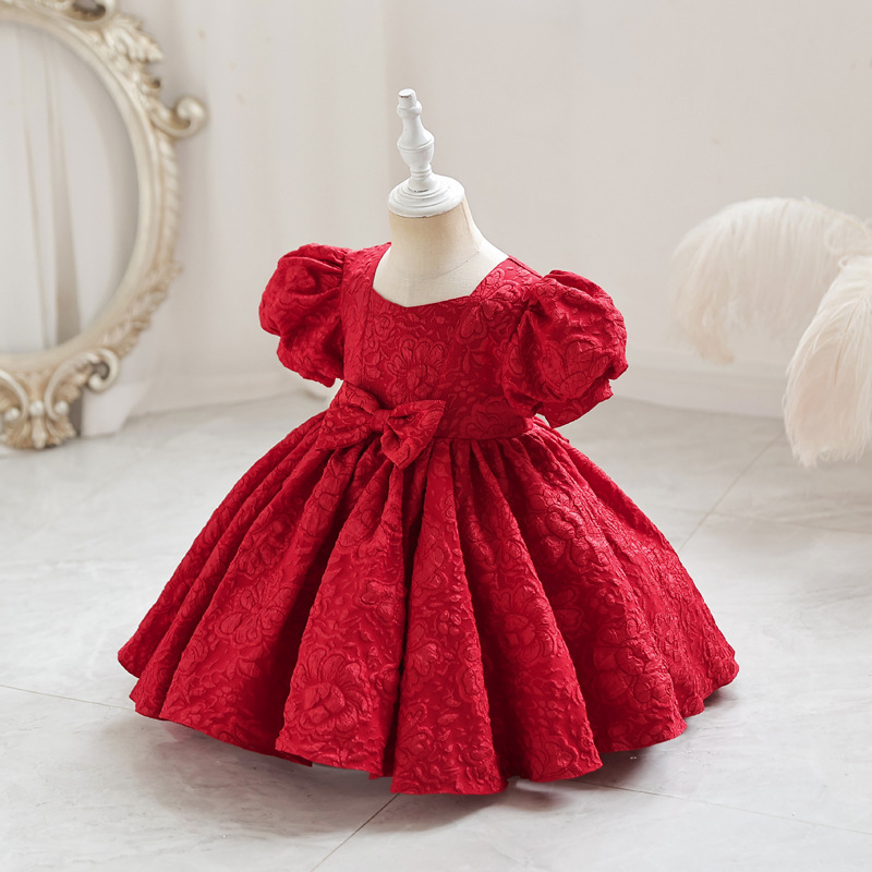 Girls' Skirt Dress High-end Girl Baby One-year-old Dress Flower Girl Dress Children's Pouce Dress Princess Dress Women