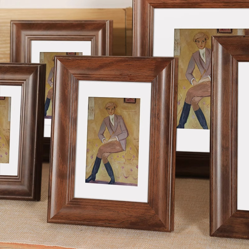 American-Style Picture Frame Empty Frame 6inch Tabletop Picture Frame Vintage Picture Frame Large Size Wall-Mounted A4 Poster Oil Painting Framing Outer Frame