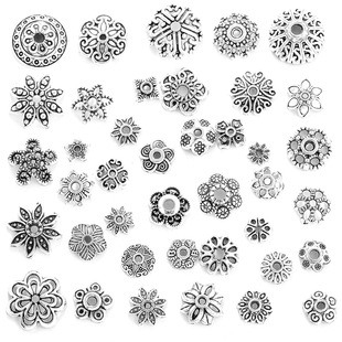 DIY alloy jewelry accessories hollow petals flower holder bracelet spacer beads positioning beads flower cap material V149