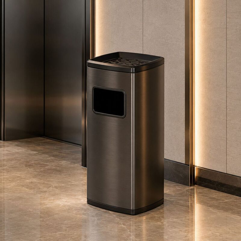 Commercial Vertical Trash Cans for Hotel Lobbies, Stainless Steel Ashtrays for Corridors and Staircases, Ashtrays for Sales Offices and Office Buildings