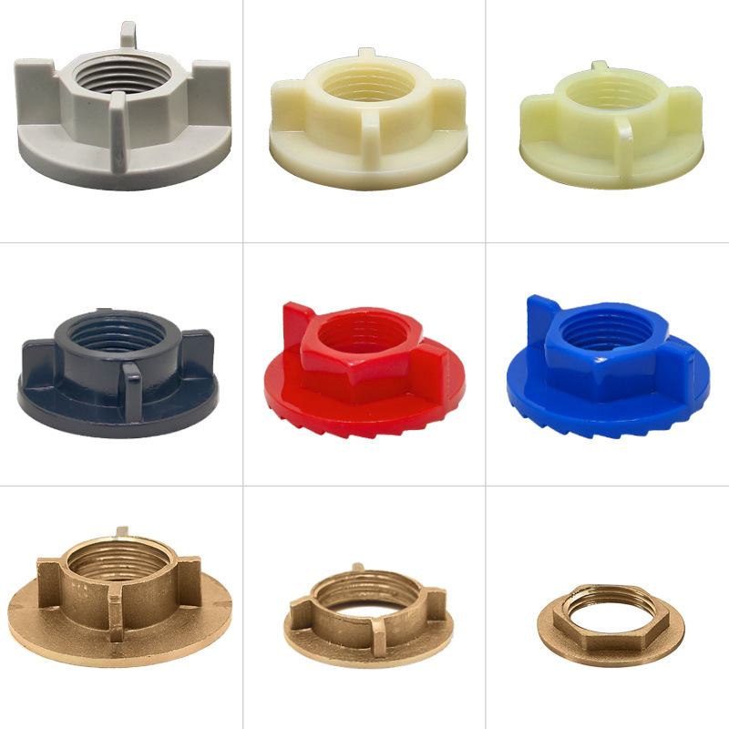 Kitchen basin faucet accessories 4 points nut single cooling faucet ABS plastic nut bathroom installation fixings