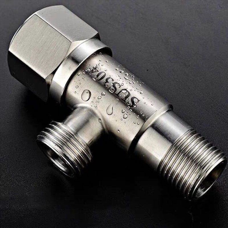 Extended 304 Stainless Steel Angle Valve with One Inlet and Two Outlets for Toilet and Water Heater Shut-Off Valve Extended 304 Stainless Steel Angle Valve with One Inlet and Two Outlets for Toilet and Water Heater Shut-Off Valve