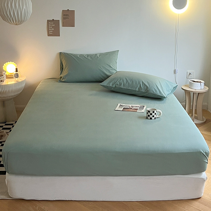 Cubierta de cama de algodón lavado de algodón de clase A, cubierta protectora de colchón de verano de una sola pieza, sábana todo incluido, fijación antideslizante