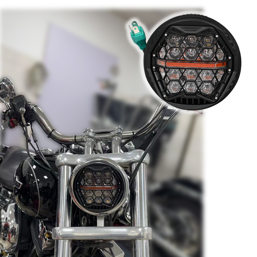 Motorcycle Headlight for Harley Davidson Sportster Dyna Softail 5.75"