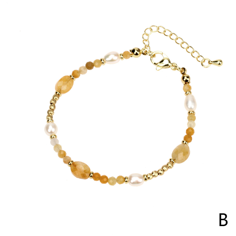 fashion natural section blue gold beaded freshwater pearl copper bracelet wholesale