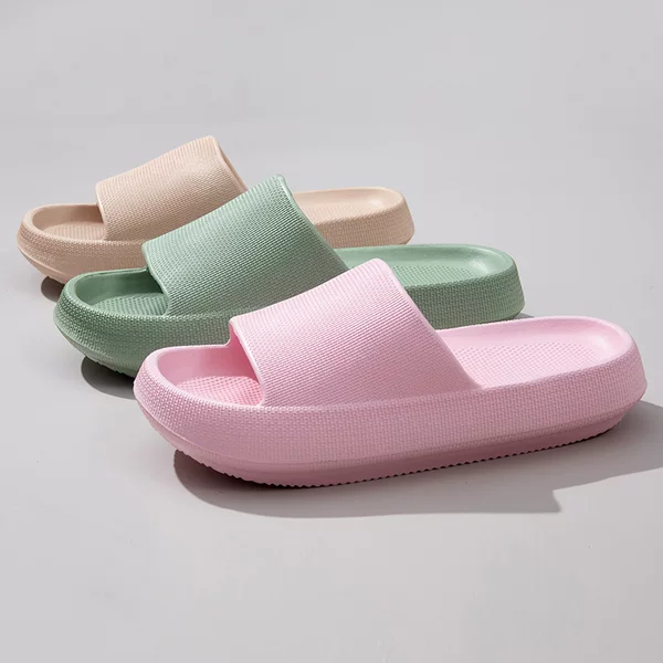 Amazon Cross-Border 4cm Thick-Soled Slippers for Female Couples Bathing, Non-Slip Household Outdoor Men's Slippers Export Batch