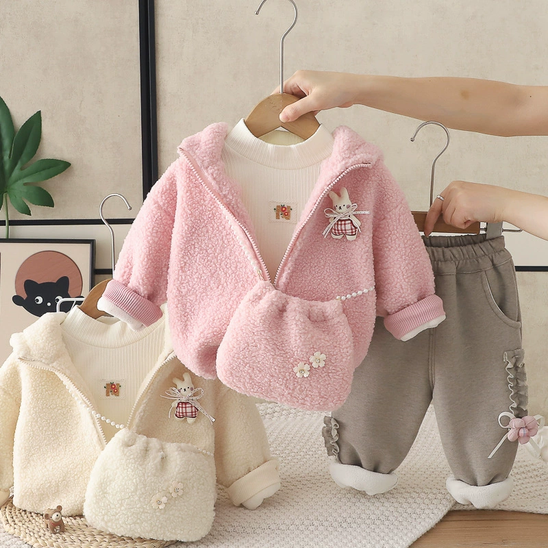 Chinese Girls' Winter Fleece Clothing Set
